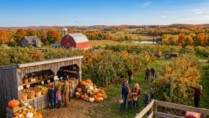 Ontario farm and apple orchard during the autumn harvest season
